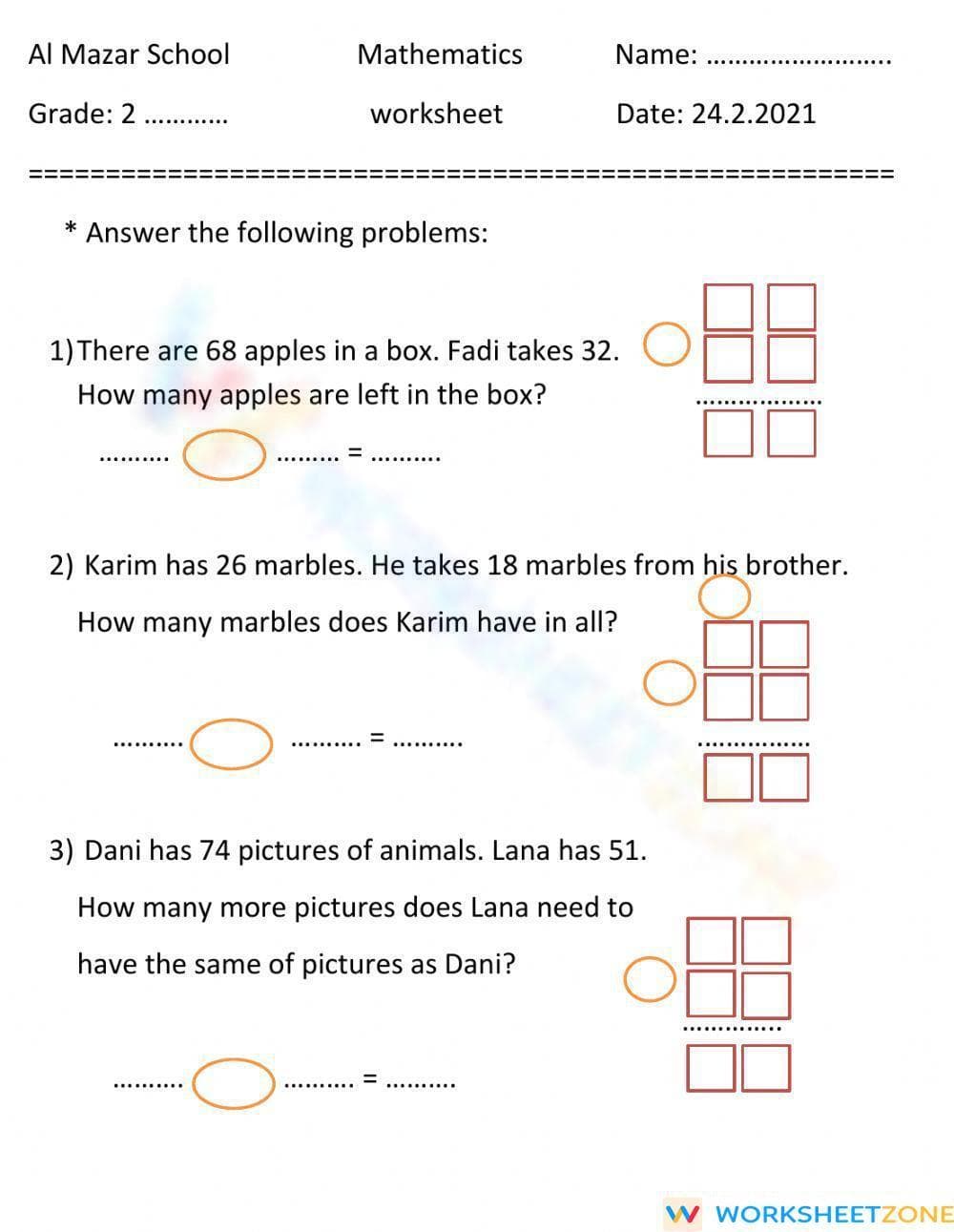 Word problems - Page 1