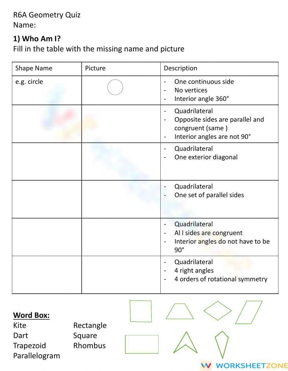 Geometry Quiz - Page 1