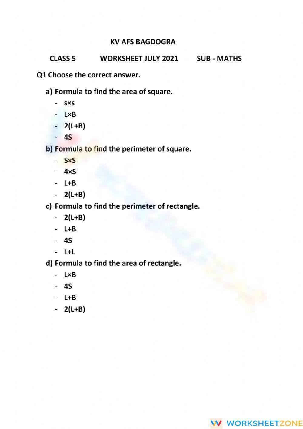 Worksheet - Page 1