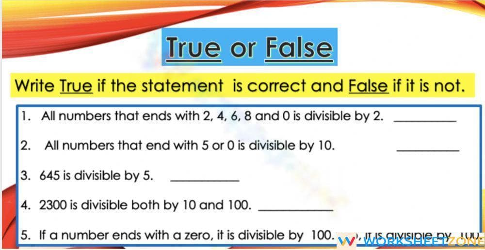 Divisibility Rules - Page 1
