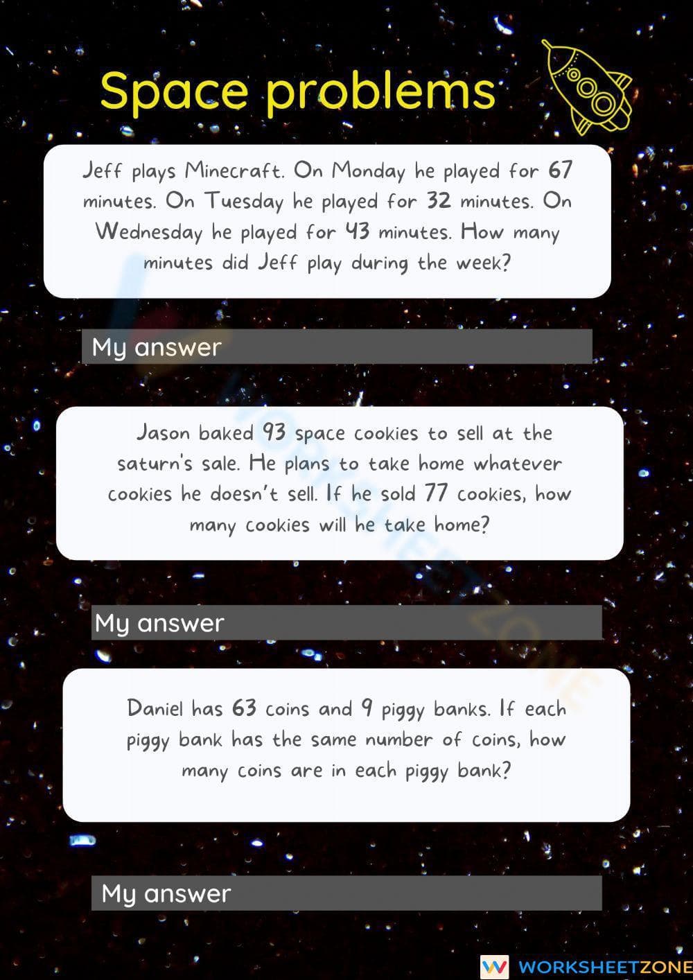 Space word problems - Page 1