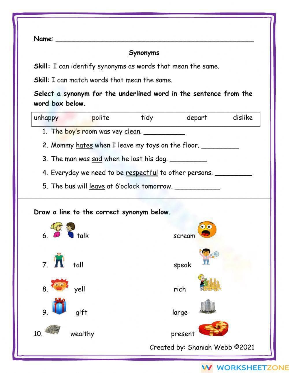 Explore and Practice Using Synonyms - Page 1