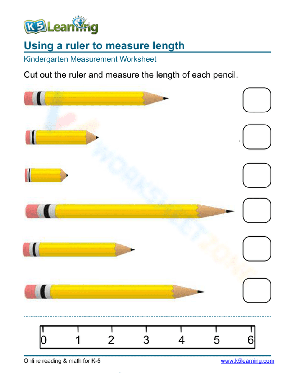 Measure with a Cut-Out Scale Worksheet - Page 1