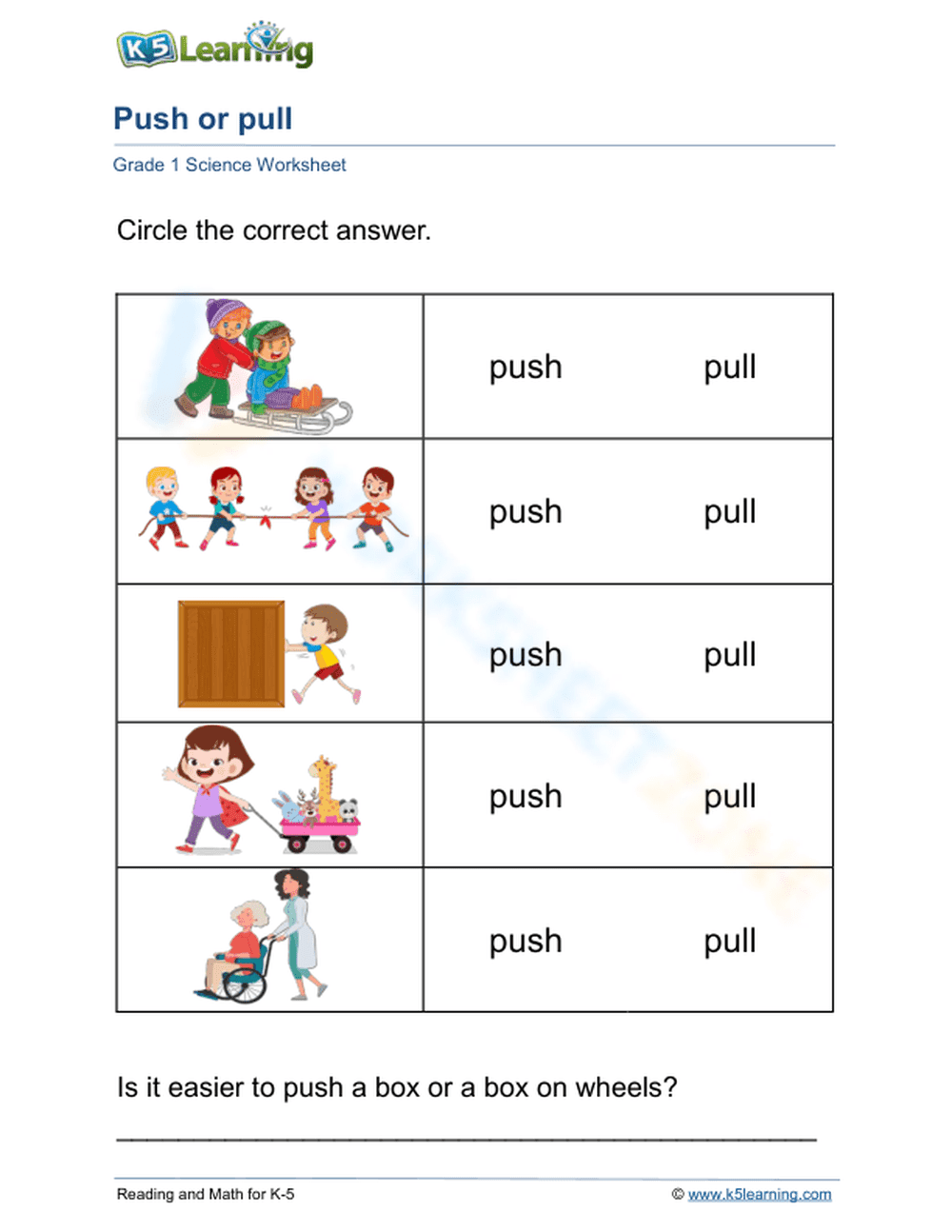 Push or Pull Forces - Page 1