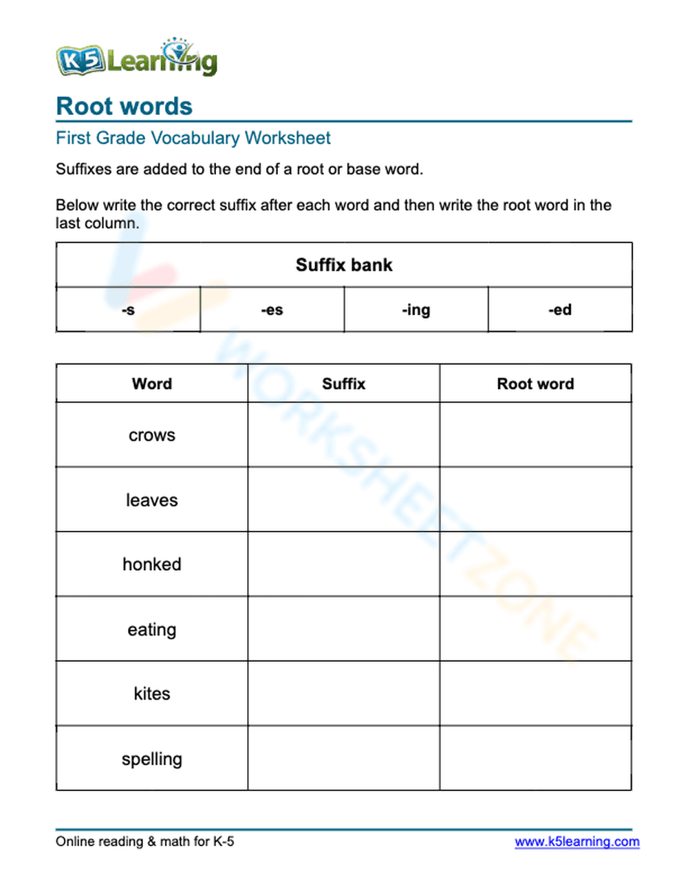 Root words 2 - Page 1