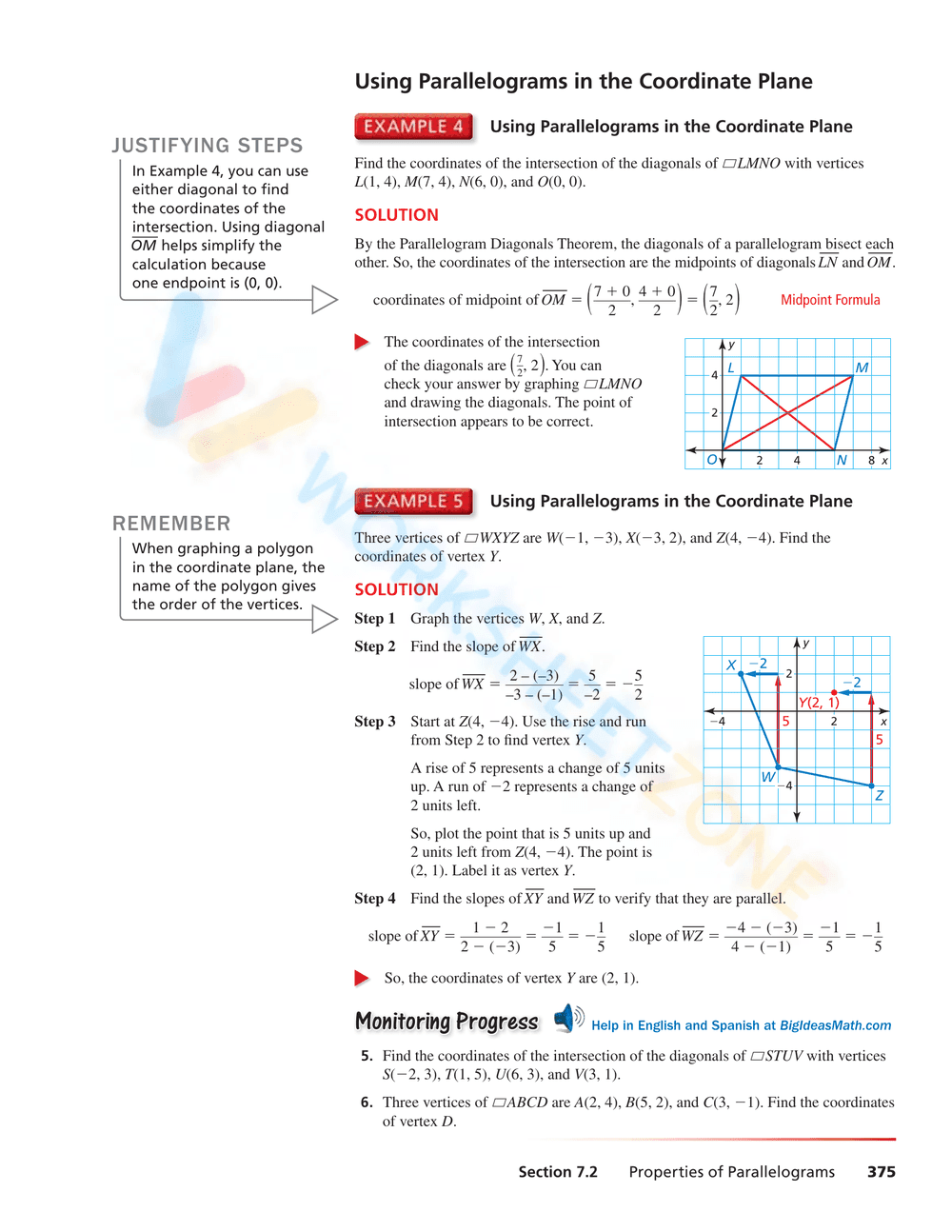 Understand Properties of Parallelograms - Page 5