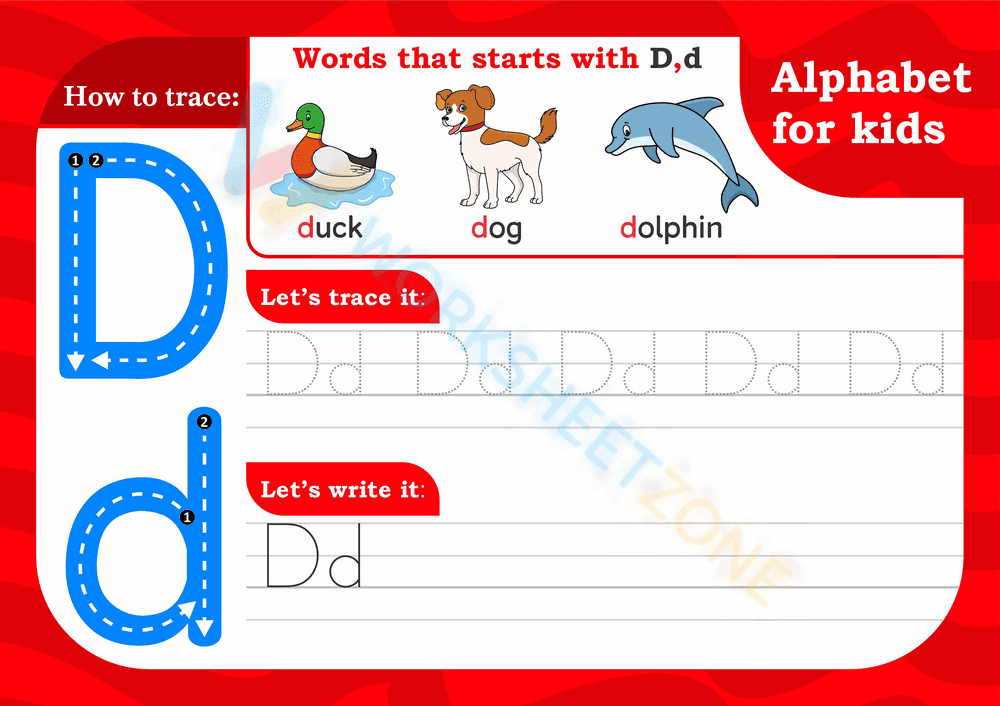 Trace and write letter D - Page 1