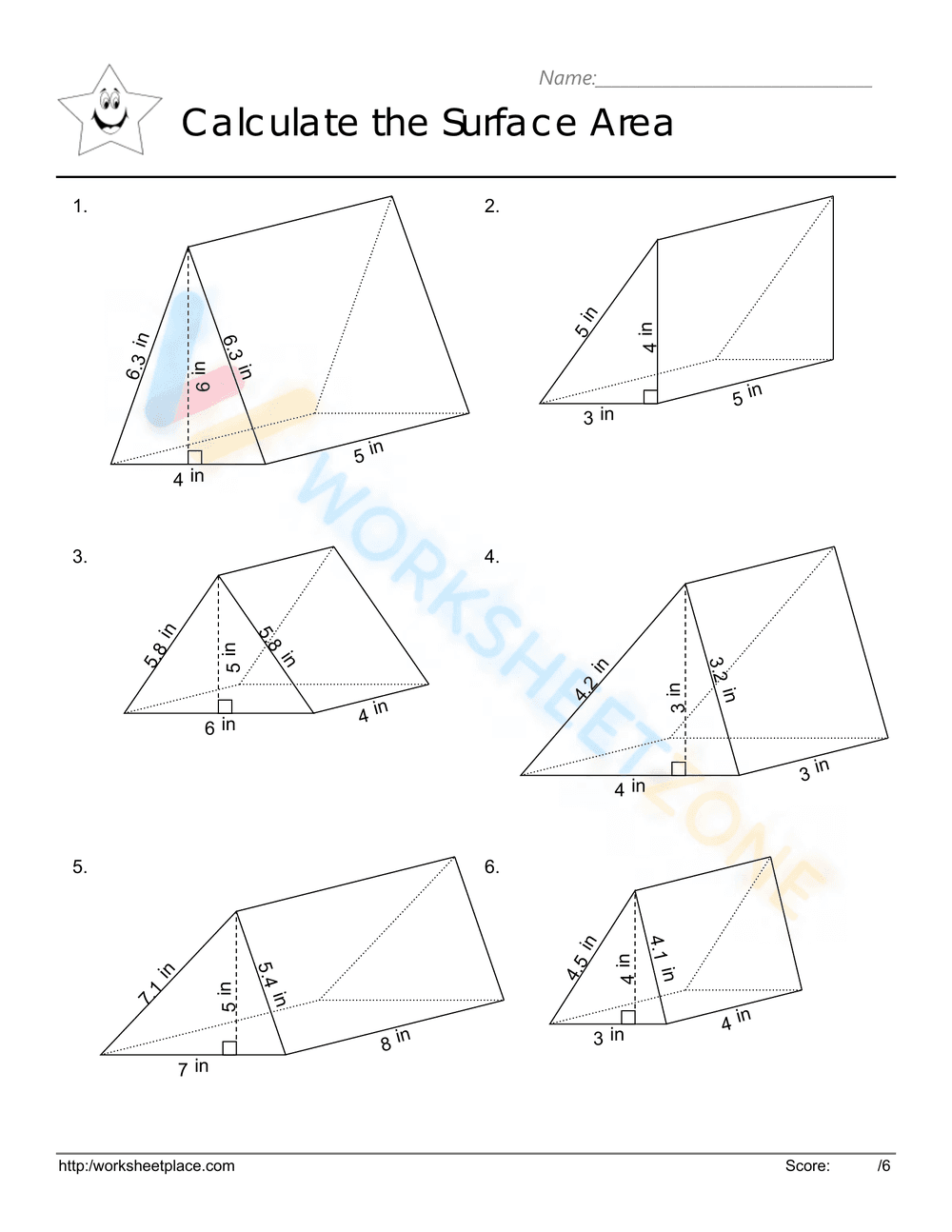 Triangular Prisms: A Geometry Practice Worksheet - Page 1