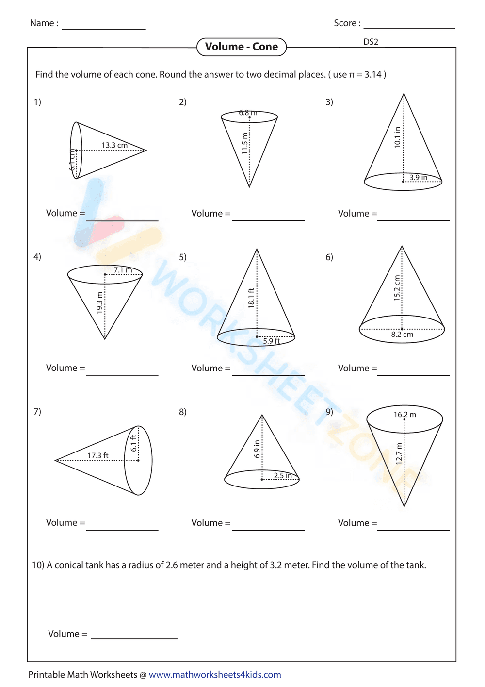 Volume of Cones - Page 2