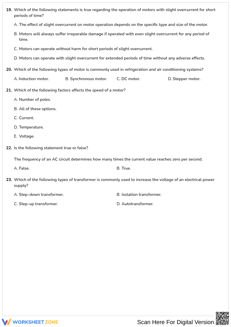 Free printable HVAC Basic HVAC Electrical Basics worksheet part 8 - Page 3