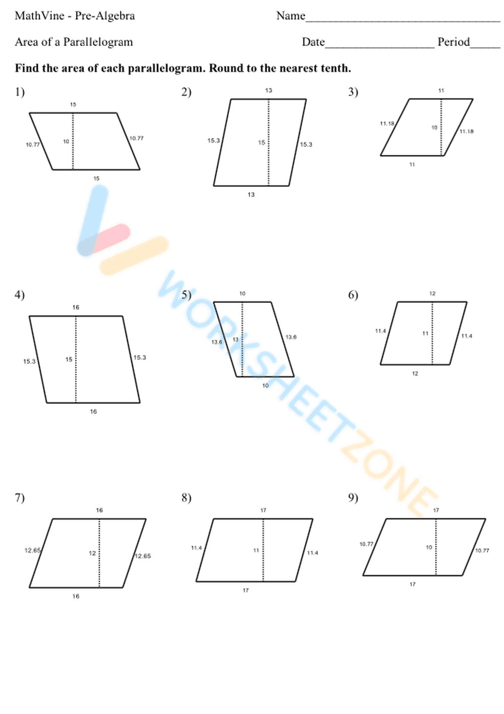 Practice Parallelogram with Geometry - Page 1