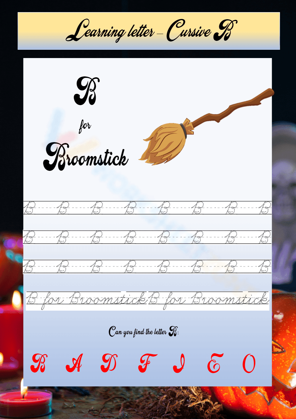 Learn to Write Letter B in Cursive - Page 1
