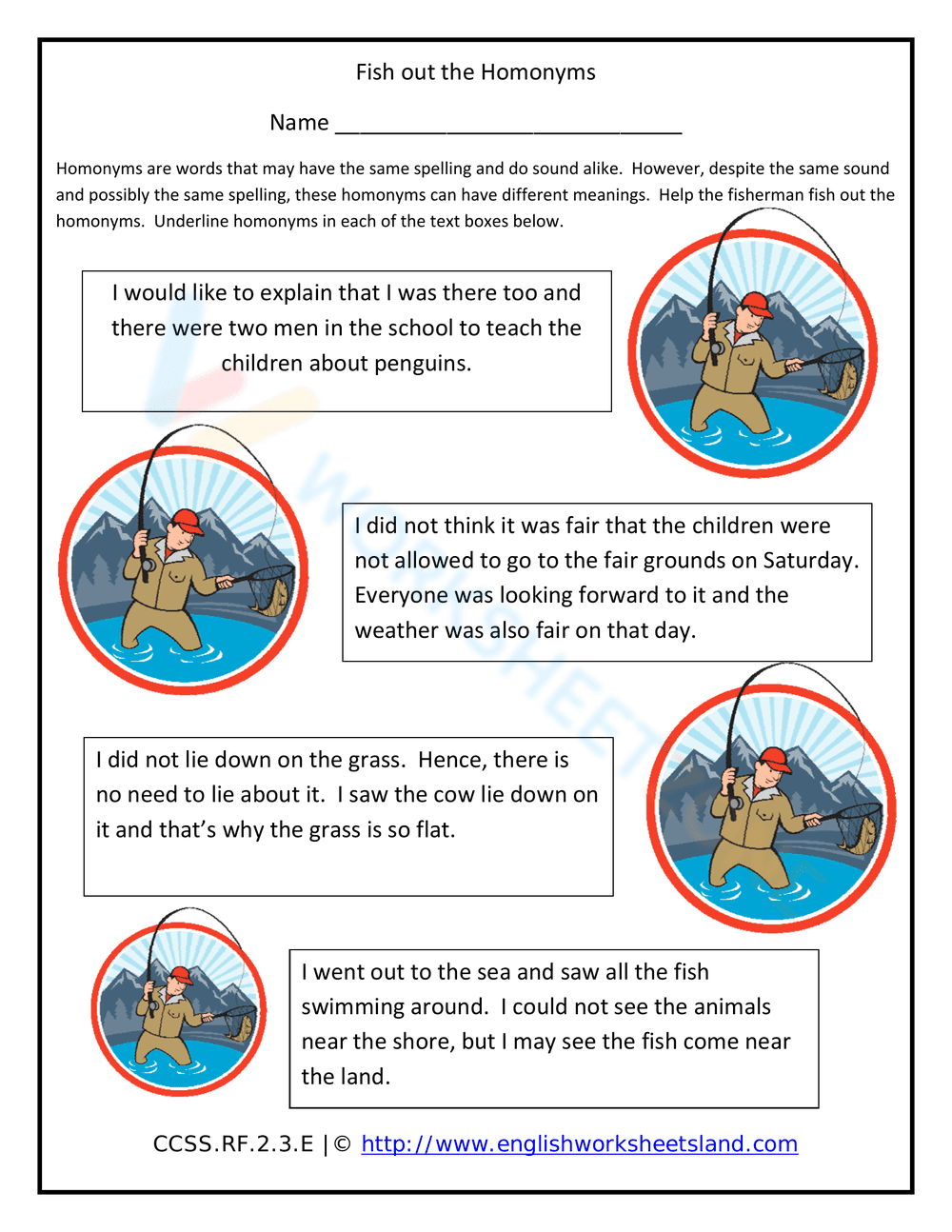 Homonyms Learning Game - Page 1