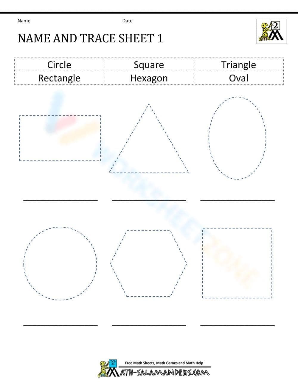 Name and Trace Writing Practice Sheet - Page 1