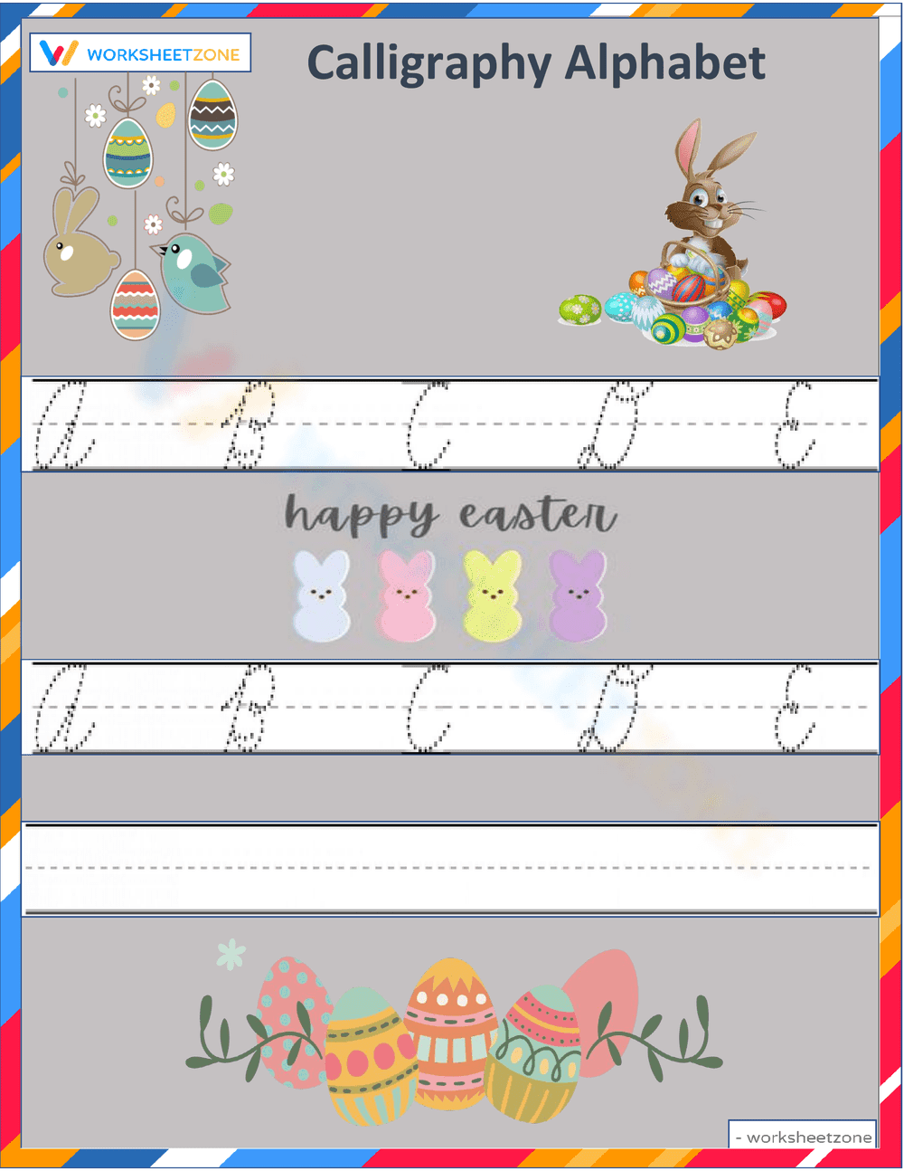 Easter Calligraphy Fun A-E - Page 1