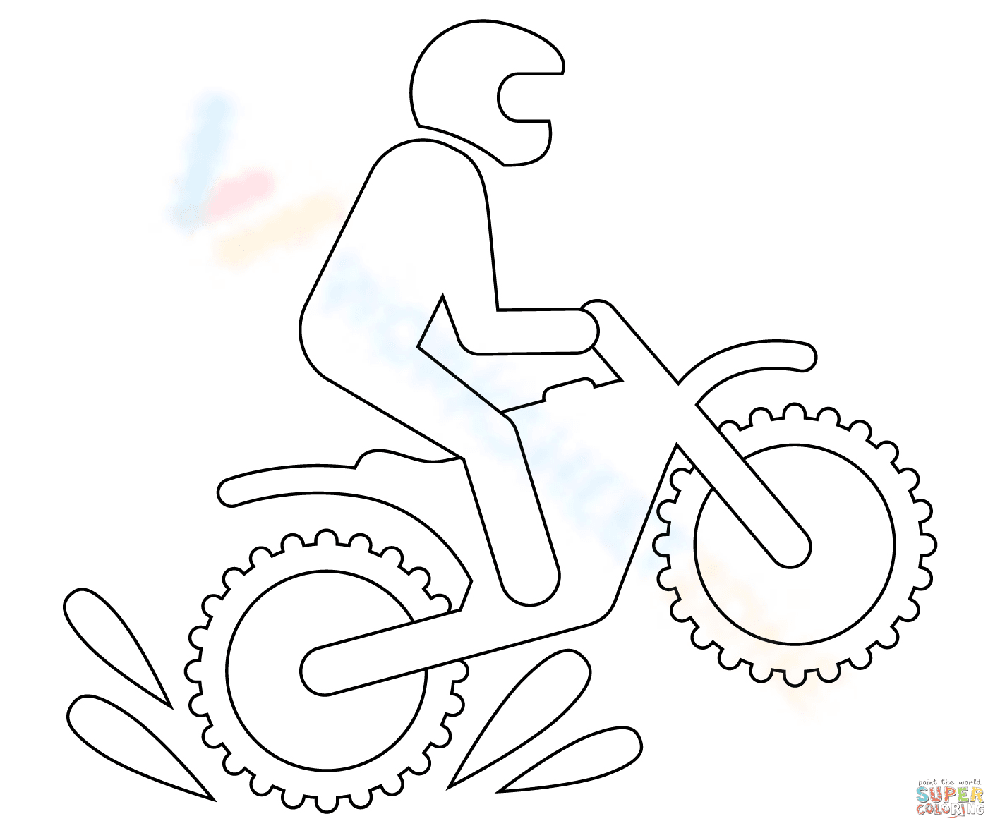Cartoon Dirt Bike Worksheet: Fun - Page 1