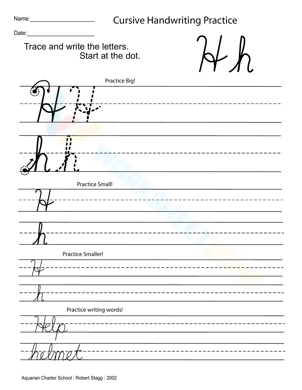 Cursive Alphabet Handwriting Practice - Page 8