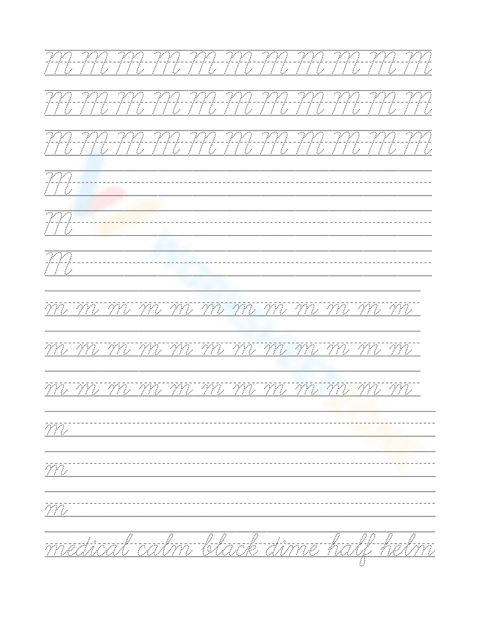 Tracing Alphabet Cursive Letters Sheets - Page 12