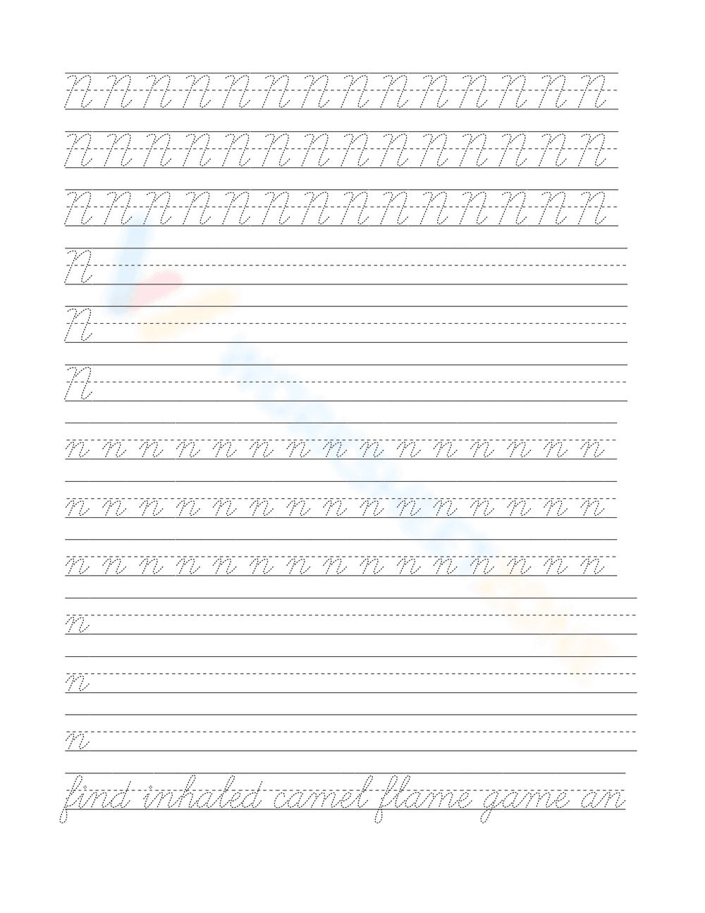Tracing Alphabet Cursive Letters Sheets - Page 13