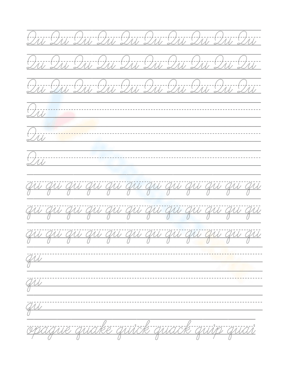 Tracing Alphabet Cursive Letters Sheets - Page 16