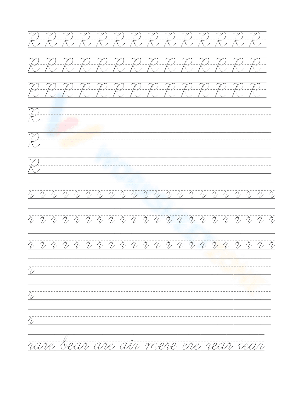 Tracing Alphabet Cursive Letters Sheets - Page 17