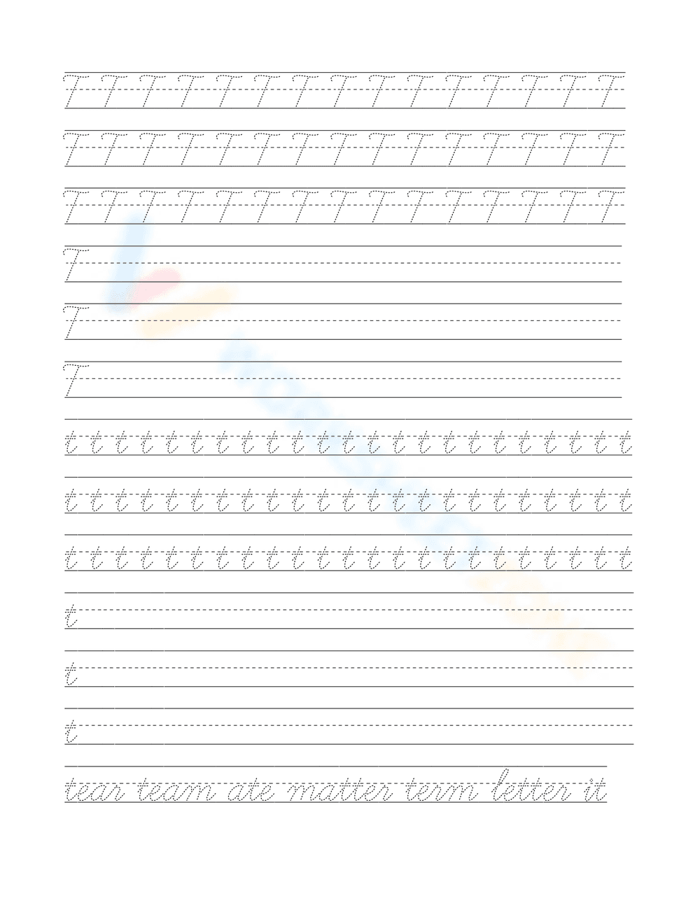 Tracing Alphabet Cursive Letters Sheets - Page 19