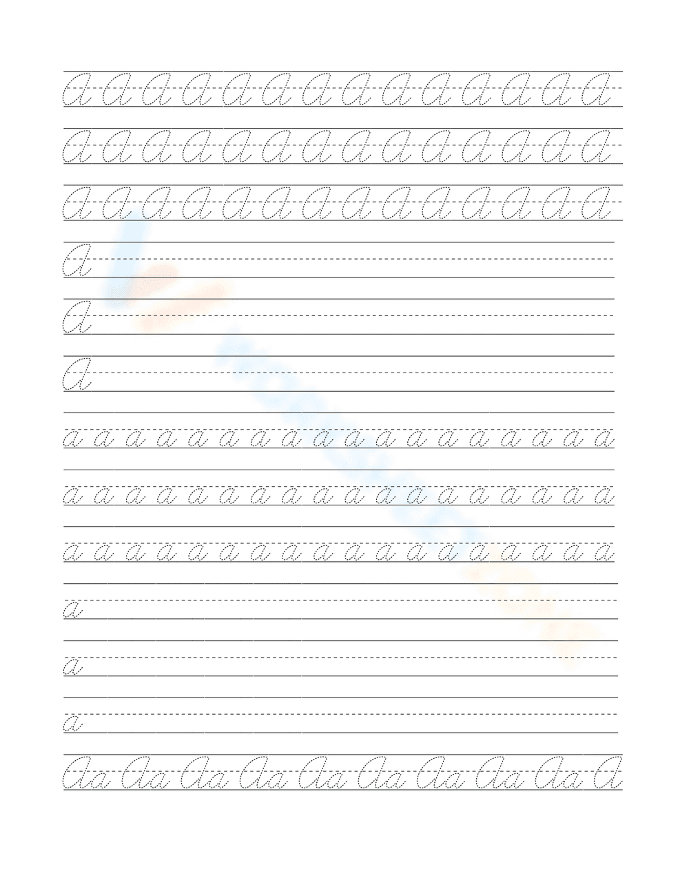 Tracing Alphabet Cursive Letters Sheets - Page 21