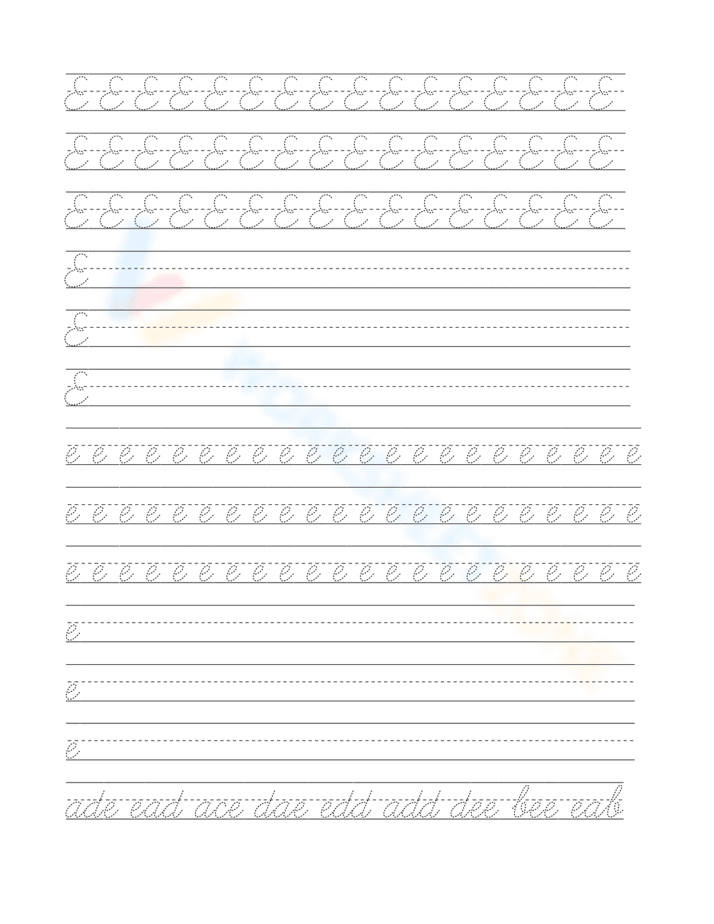 Tracing Alphabet Cursive Letters Sheets - Page 4