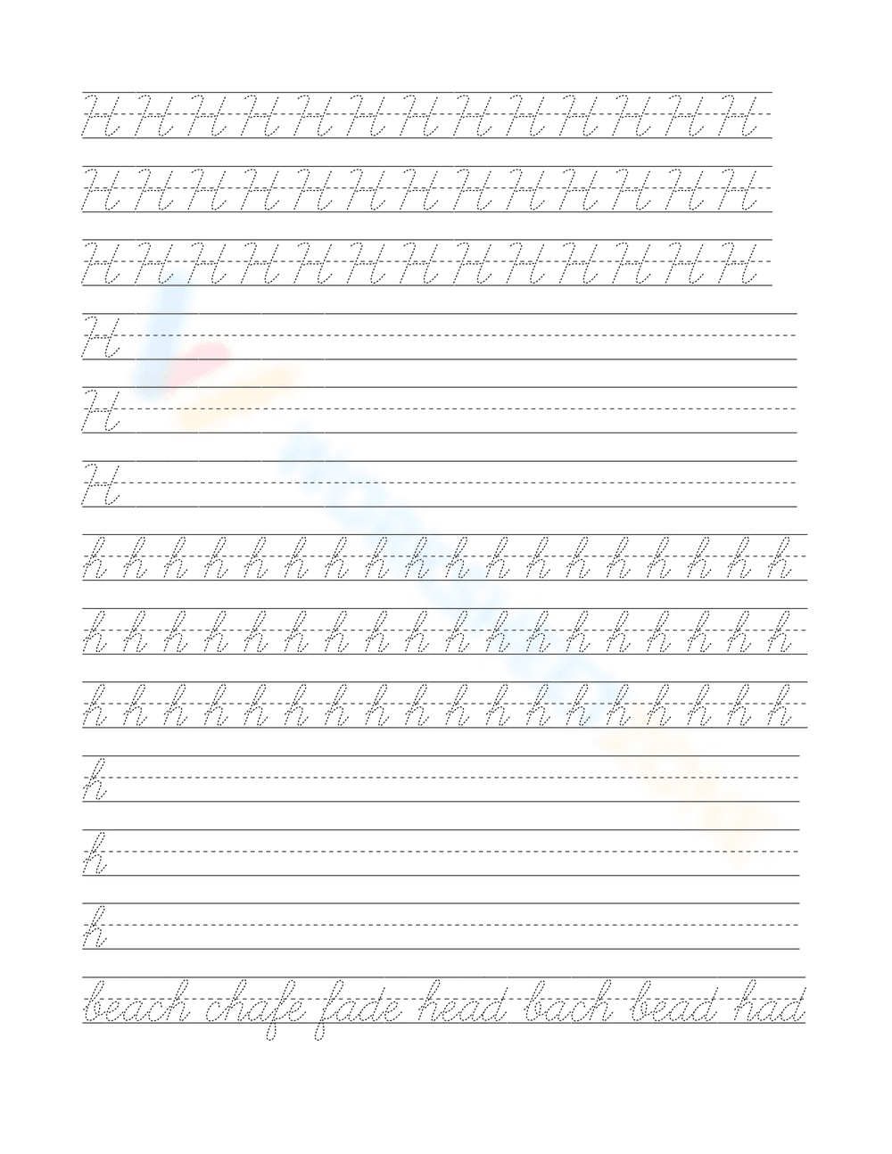 Tracing Alphabet Cursive Letters Sheets - Page 7