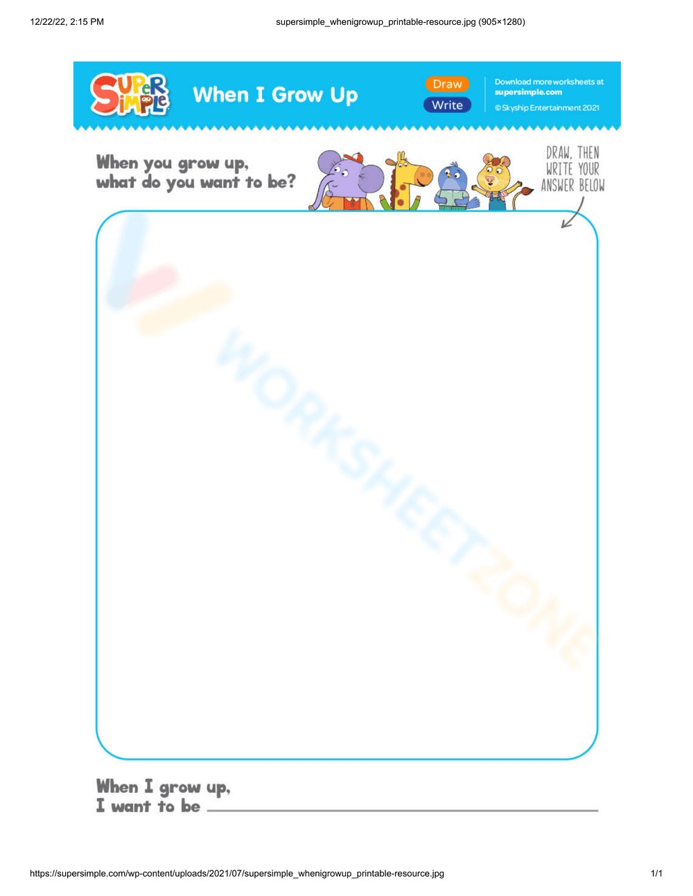 Exploring Future Aspirations Worksheet - Page 1