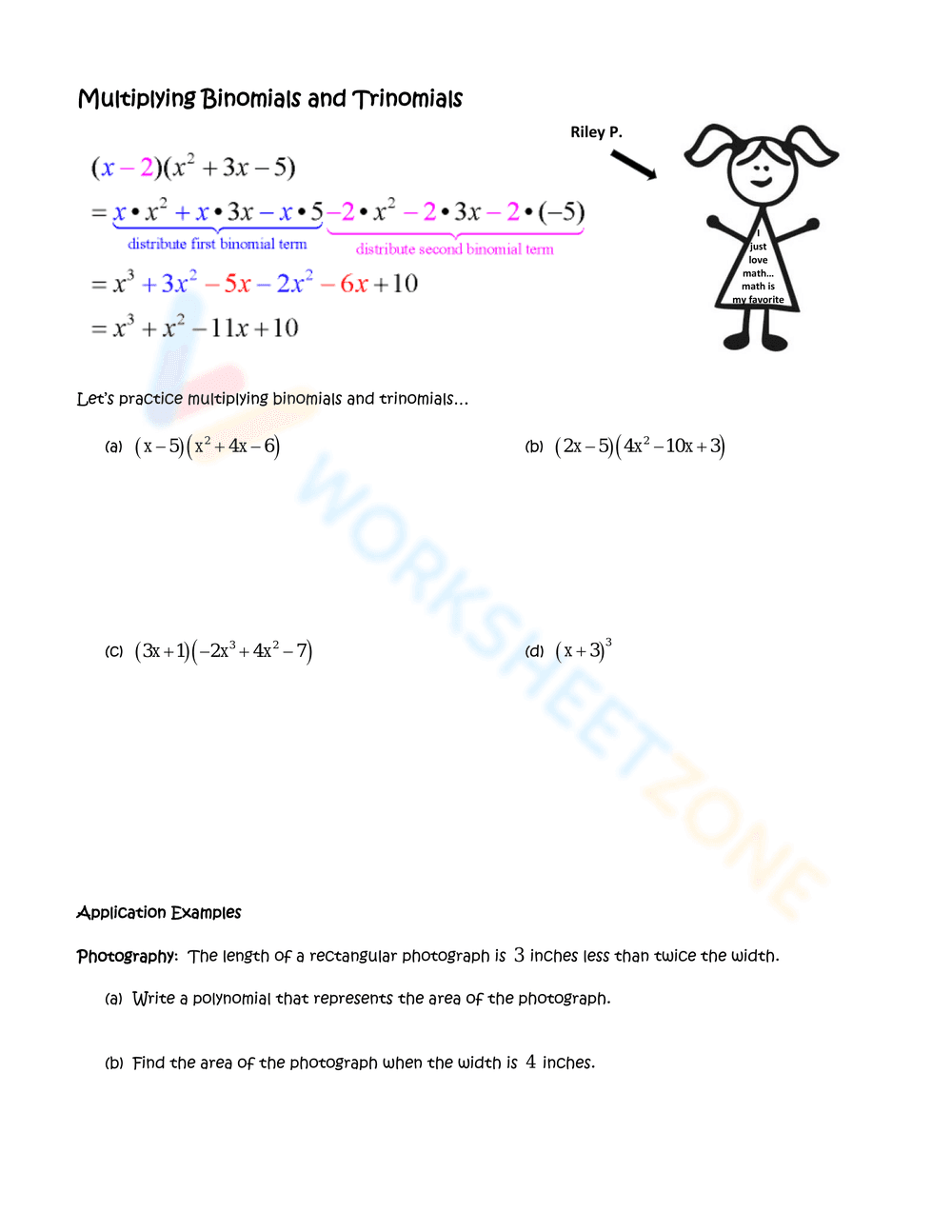 Multiplying Polynomials: Algebra Practice - Page 3