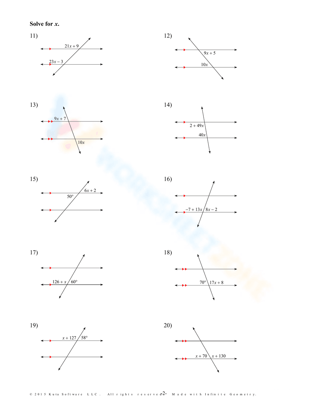 Parallel Lines and Transversals: Geometry Practice - Page 4