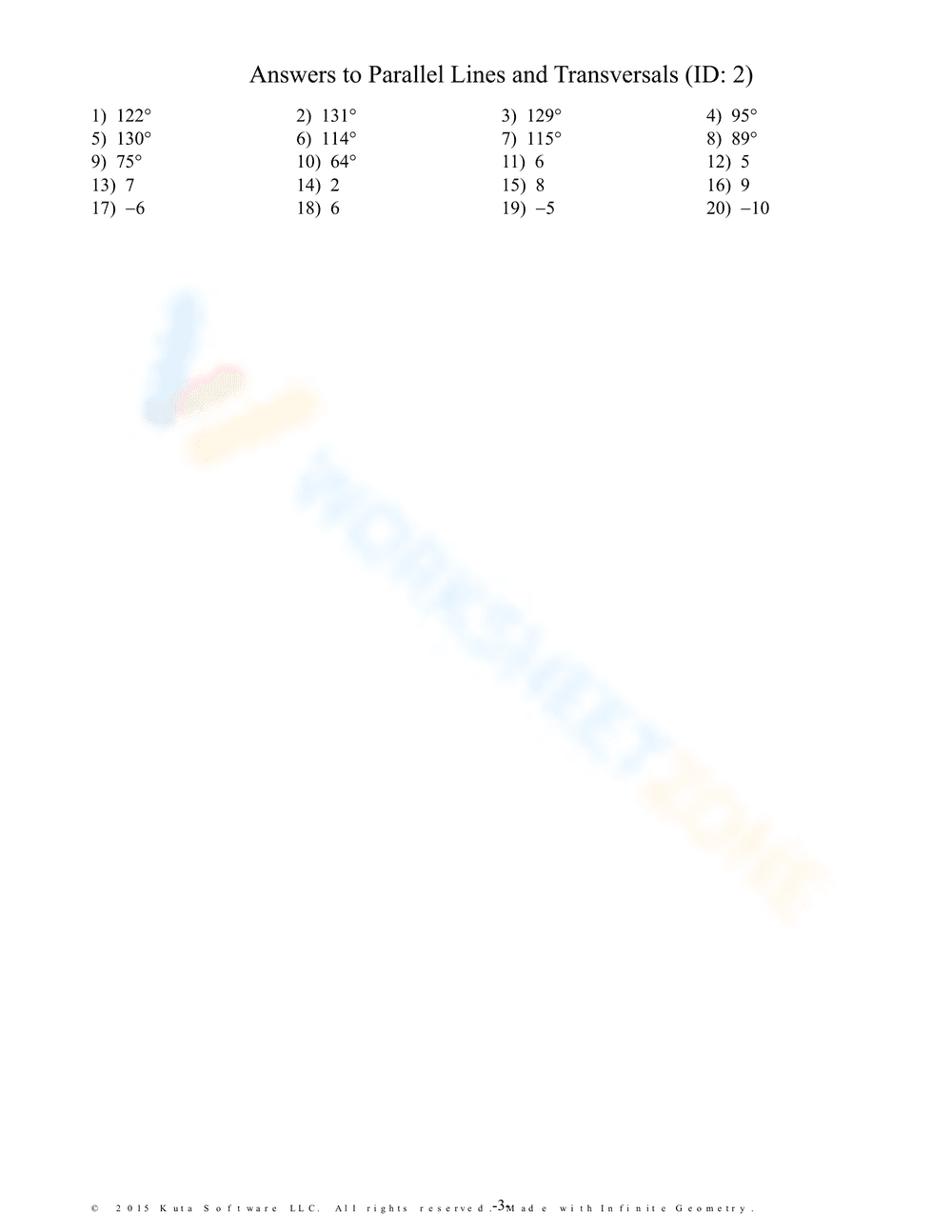 Parallel Lines and Transversals: Geometry Practice - Page 5
