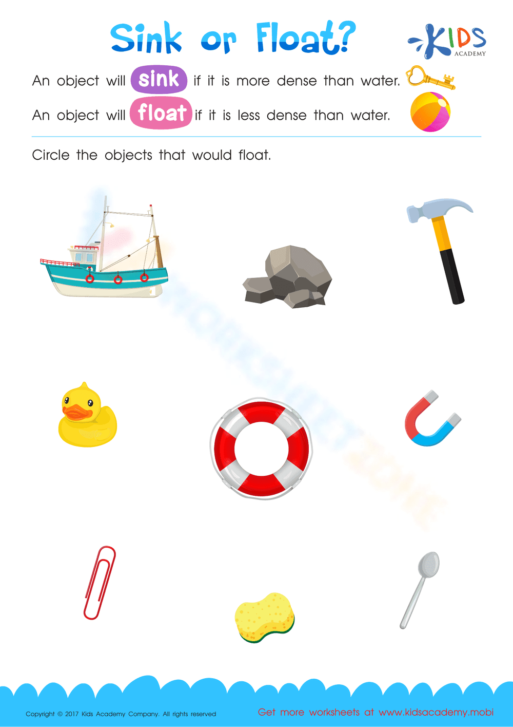 Engaging Sink or Float Worksheet for Science Students - Page 1