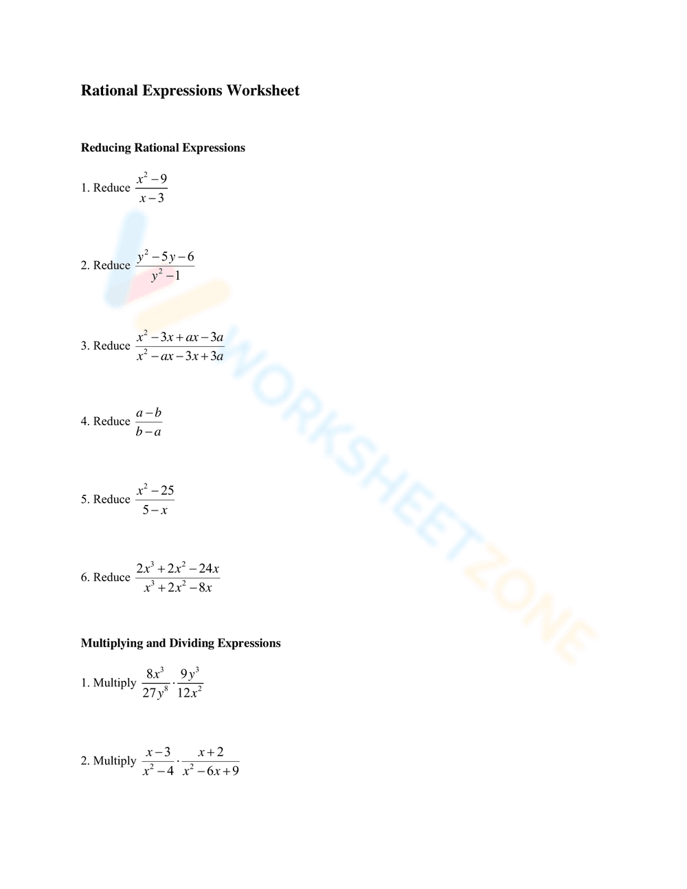 Updated Rational Expressions - Page 1