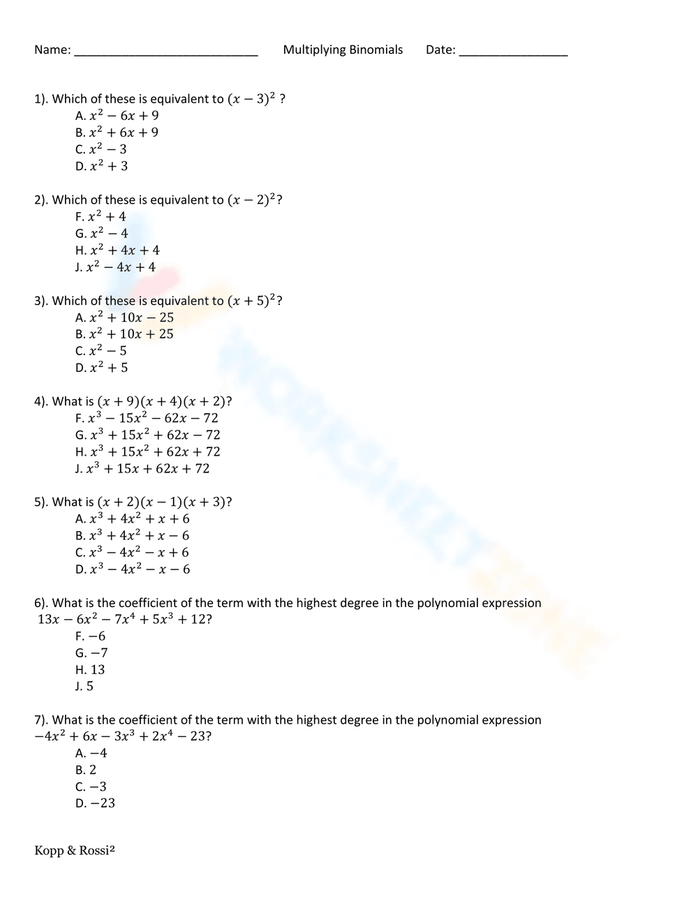 Multiplying Binomials - Page 5