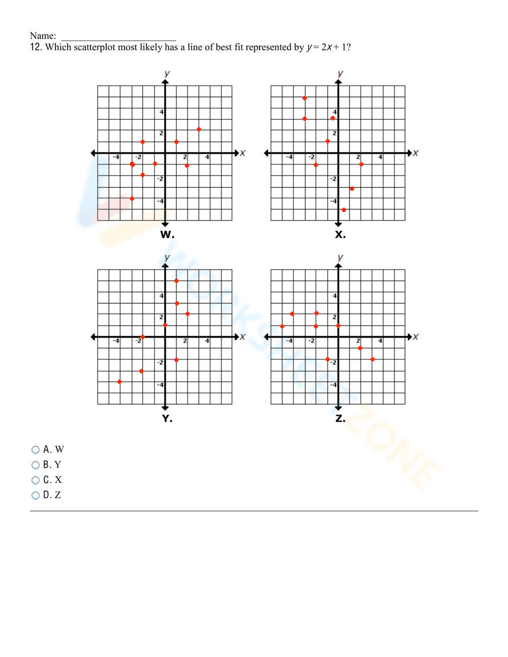 Updated Best Fit Lines Worksheet for Data Analysis - Page 9