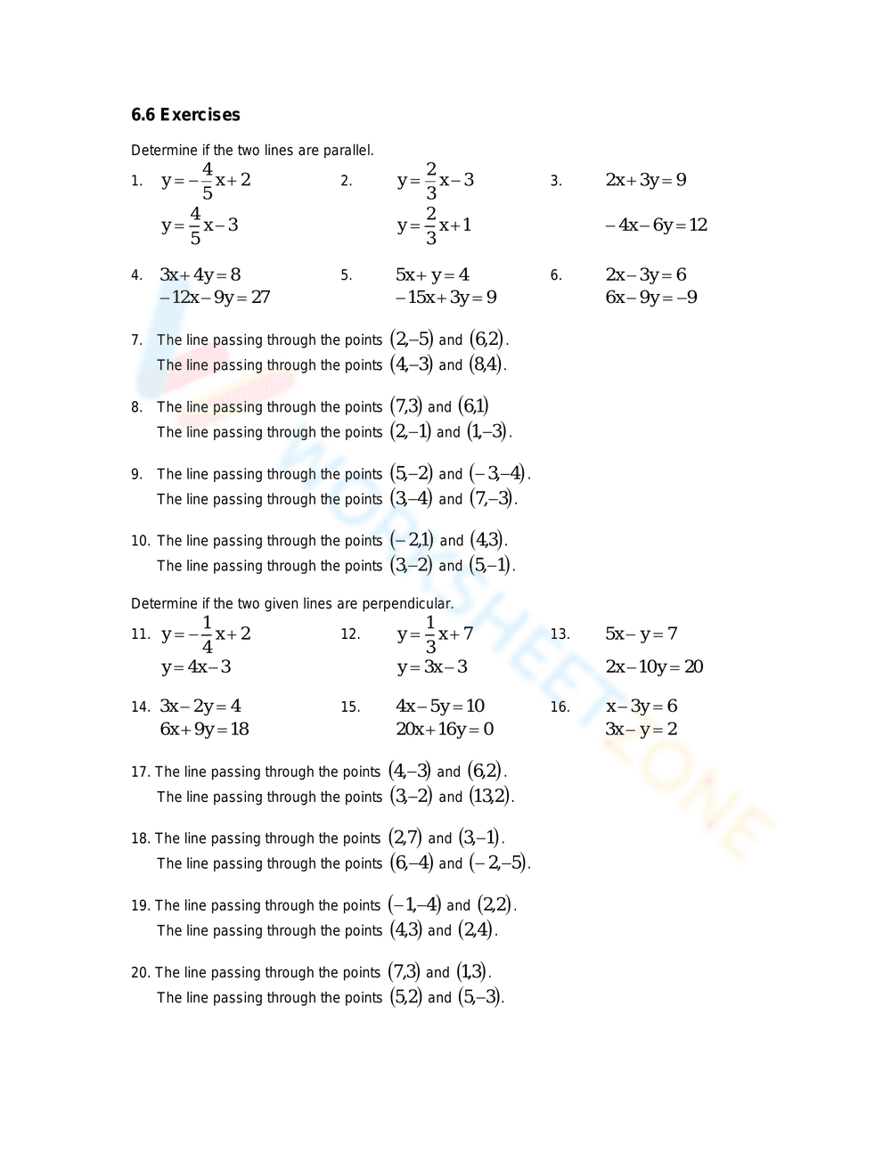 Parallel and Perpendicular Lines - Page 5