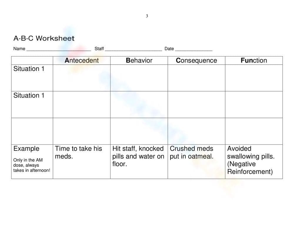 Worksheet on A-B-C - Page 1