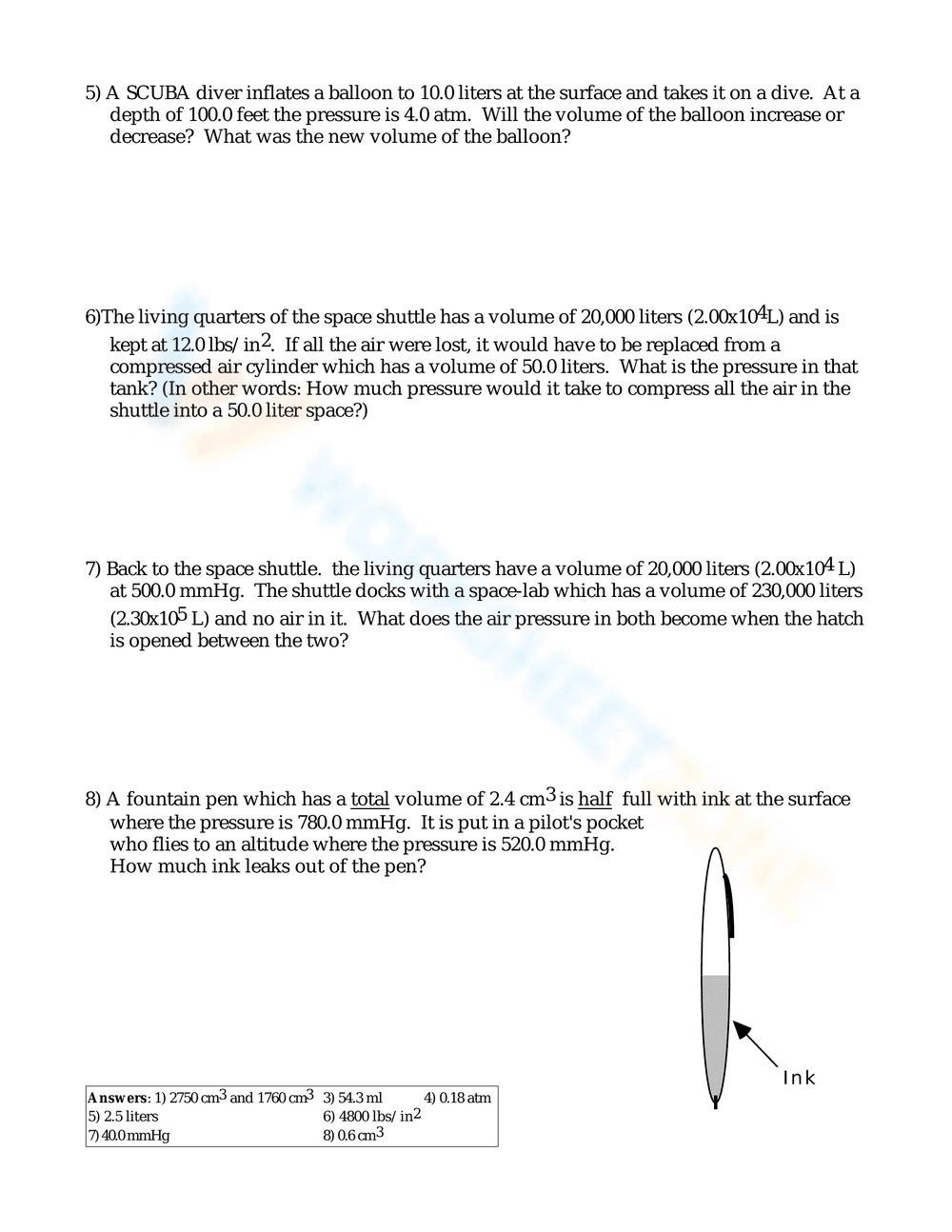 Understanding Boyle's Law: A Chemistry Worksheet - Page 2