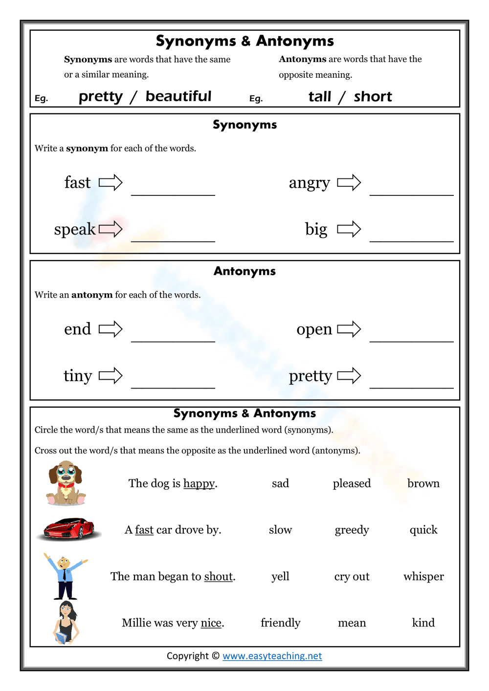 Synonyms & Antonyms - Page 1
