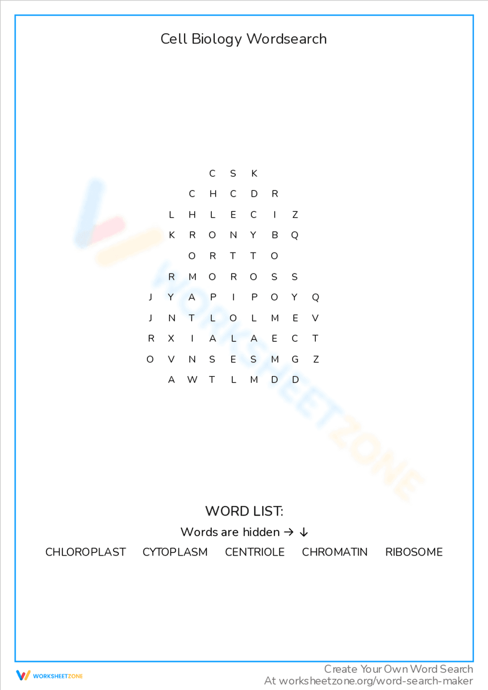 Cell Biology Word Search: Discover Cellular Terms - Page 1
