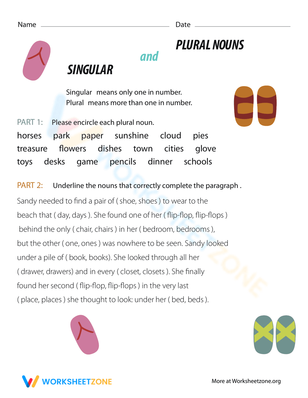 Advanced Grammar: Singular and Plural Nouns - Page 1