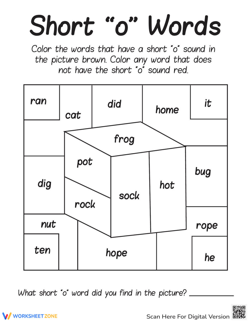 Practice Short O Sounds - Page 1