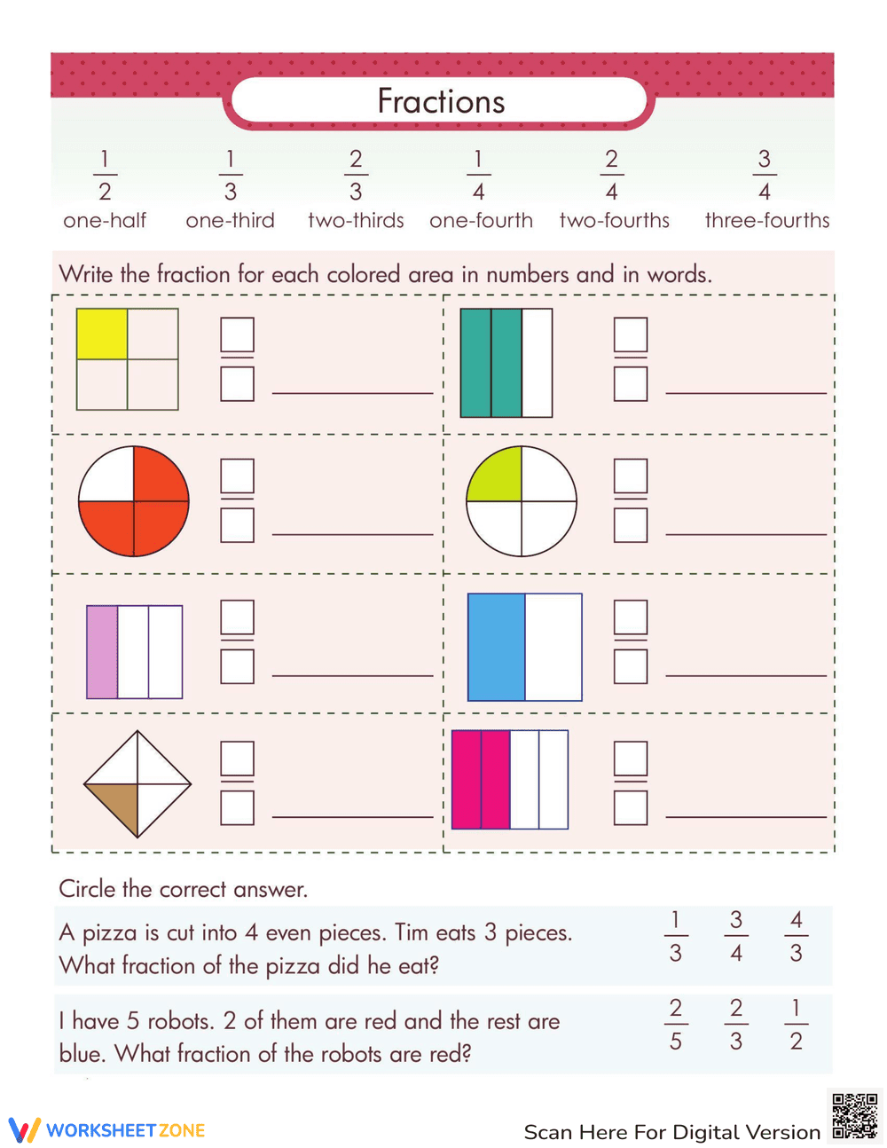 Fraction Fundamentals: What Fraction? - Page 1