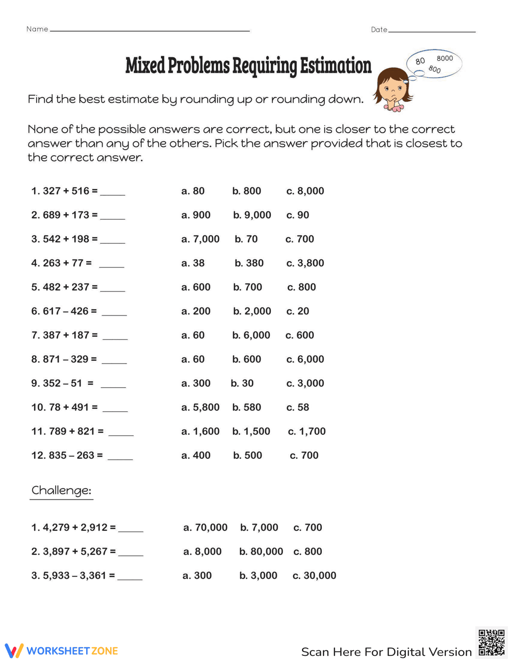 Mixed Problems Requiring Estimation - Page 1