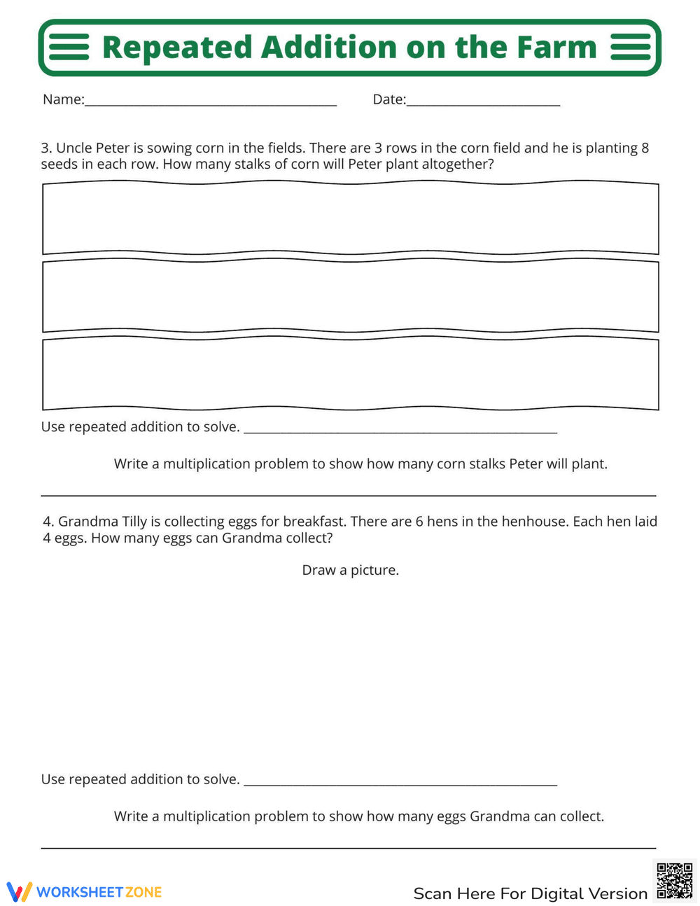 Repeated Addition on the Farm - Page 2