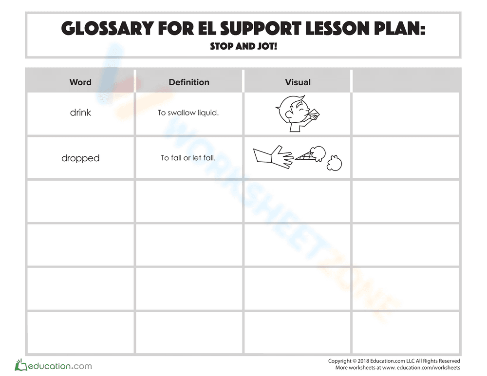 Creating a Glossary: Stop and Jot - Page 2