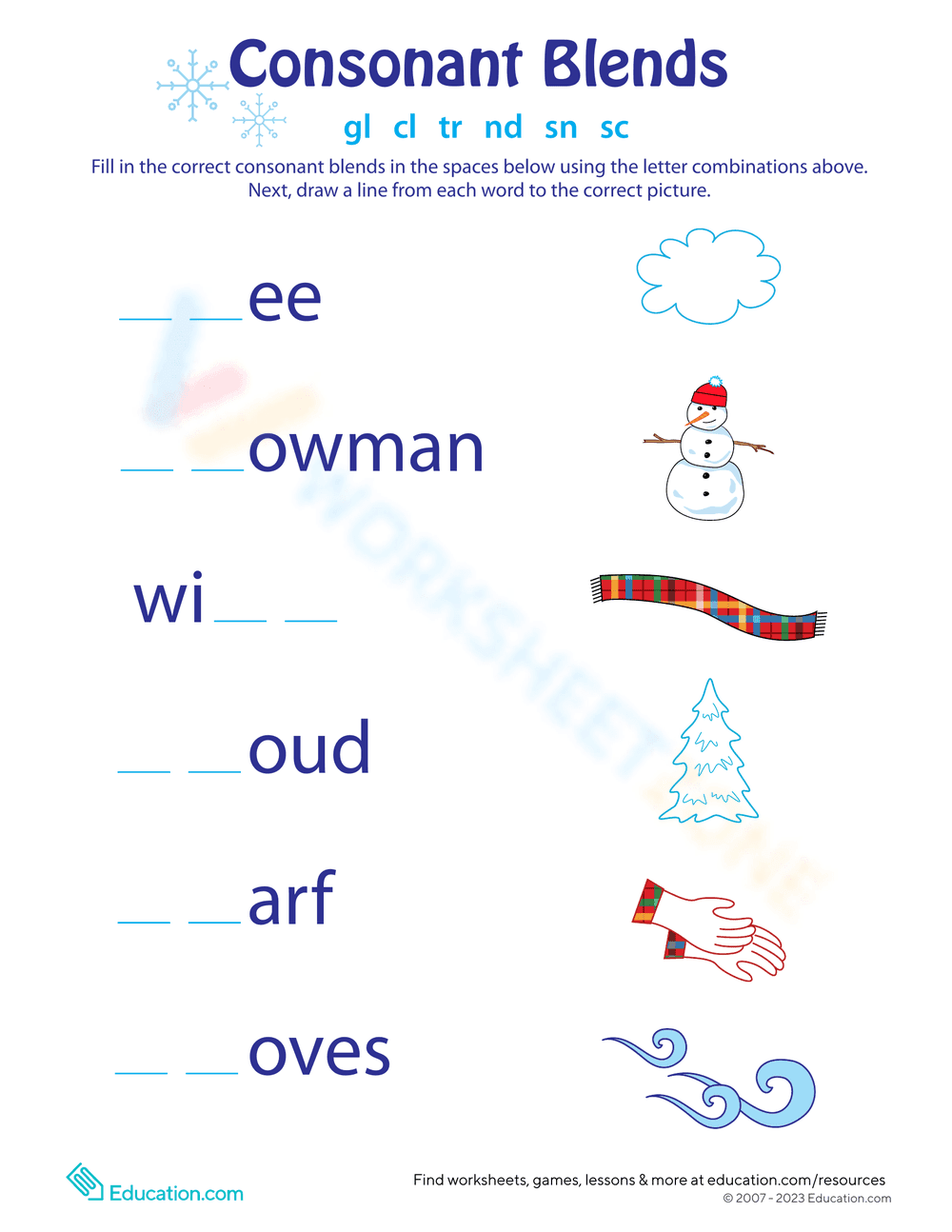 Consonant Clusters: Phonics Practice - Page 1