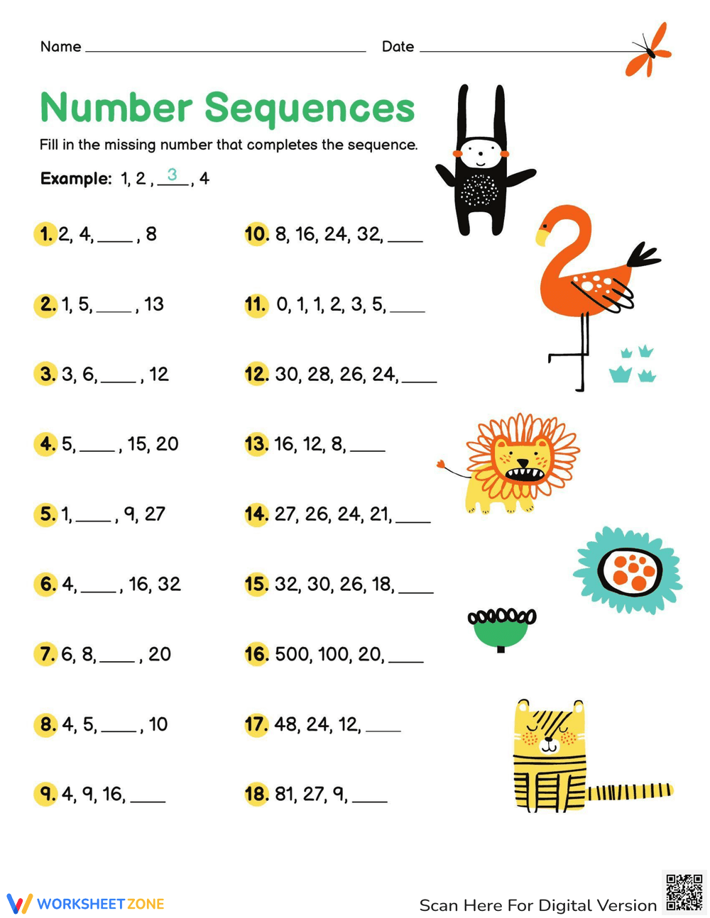 Number Sequences - Page 1